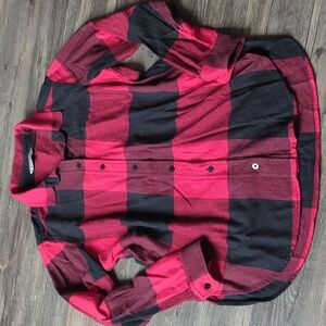 Athleta red and black lumberjill flannel